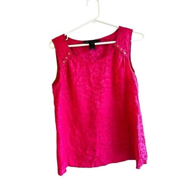 Marc by Marc Jacobs Magenta Pink Sleeveless Cheetah Print Blouse Size XS Silk - Picture 1 of 10